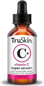 TruSkin Super Vitamin C Face Serum with Niacinamide, Retinol, Hyaluronic & Salicylic Acid (BHA) - All-in-One Anti Aging Facial Serum for Brightening, Firming, Dark Spots, Discoloration - 2 fl oz