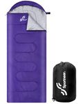 Sleeping Bags for Adults, Sportneer Sleeping Bag 3-4 Season Warm Weather Waterproof Lightweight Camping Sleeping Bag for Camping Backpacking Hiking Outdoor Travel, Purple