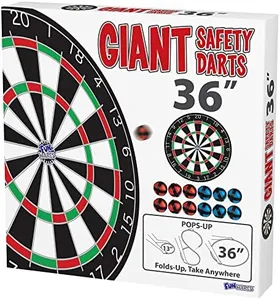 Funwares 36" Giant Dart Board for Adults and Kids, 25% Larger Than The Competition for Ultimate Indoor Fun and Outdoor Fun, Party Game for Families, Games for Kids 8-12, and Dart Game for Adults