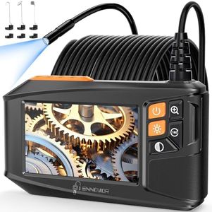 Ennovor Endoscope, 4.3'' IPS Screen Inspection Camera, 1920P HD Digital Borescope, No App No Wifi Inspection Camera with 8 Adjust LED Lights, IP67 Semi-Rigid Cable Waterproof Drain Camera (32.8ft/10m)