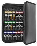 Uniclife Portable Zippered Key Case Waterproof and Fireproof Key Organizer with 60 Colorful Key Tags and Hooks 2-Layer Key Storage Book for Offices Real Estate Agencies Hotels and Rental Management