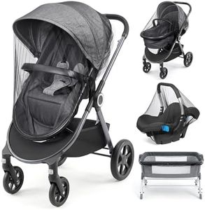 Orzbow 3 Pack Mosquito Net for Stroller | Universal Baby Mosquito Net for Strollers, Car Seats, Bassinets, Cradles, Playards, Pack N Plays and Mini Cribs, Baby Summer Travel Essentials, Black