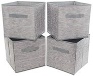 Clay Roberts Storage Cubes, Storage Boxes, Pack of 4, Grey, Fabric Storage Basket Set for Storage Units, 25cm x 25cm x 25cm, Grey Storage Baskets, Storage Boxes, Storage Box, Storage Unit Cubes