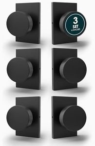 Mega Handles Laura Dummy Door Knob - 6 Pack Heavy Duty Dummy Door Knobs, Non-Turning Matte Black Door Knob for Closet & French Doors, Single Side, Fits All Standard Door Sizes - Matte Black