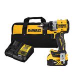 DEWALT 20V MAX* XR® Brushless Cordless 1/2 in. Drill/Driver Kit (DCD800P1), Yellow