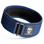 Gymreapers Quick Locking Weightlifting Belt for Bodybuilding, Powerlifting, Cross Training - 4 Inch Neoprene with Metal Buckle - Adjustable Olympic Lifting Back Support (Navy, S)