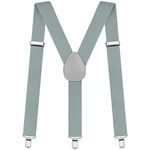 Aomig Mens Braces, Y Shape Mens Suspenders with 3 Strong Metal Clips, 3.5cm Wide Heavy Duty Suspenders, Adjustable Elastic Suspenders Trousers Braces, One Size for Men Women Business Wedding Casual