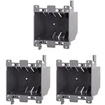 Newhouse Hardware 2-Gang PVC Old Work Electrical Outlet Box (3-Pack) | 25 cu. in. Plastic Junction Box for Switches, GFCI, or Duplex Receptacle Outlet | Old Work Electrical Box for Home Improvement