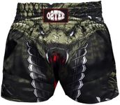 O2TEE Unisex Snake Muay Thai Shorts Kick Boxing Sport Sparring Trunks Gym Fitness,Cobra S