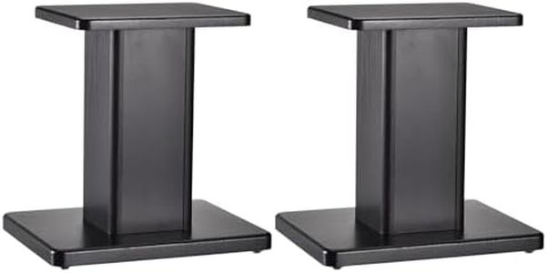 MECCANIXITY Wood Speaker Stands, 2 Pack 11.8 Inch (30cm) Universal Speaker Stand Hollowed Bases Enhanced Audio Listening for Home Theaters Cinema