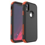 Pdxox for iPhone XR Phone Case, 3-Layer Military Grade Protection Wireless Charging Shockproof Non-Slip Heavy Duty Protection Case for Apple iPhone XR (Black/Orange)