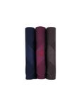 Louis Philippe Men's Cotton Dark Handkerchief (Pack of 3) Blue, Maroon, Brown