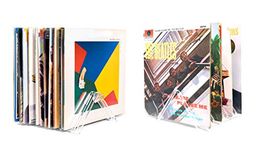 Hudson Hi-Fi Vyramid Vinyl Record Storage Record Holder for Albums | Vinyl Organizer Record Album Storage Fits 10" 12" Discs 33 45 78 RPM | Acrylic Vinyl Storage Rack Holds 12LPs | Two Pack