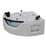 61" Acrylic Whirlpool Corner Bathtub 2 Person Hydro-massage Soaking SPA Double Ended Tub (Q312N)