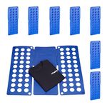 8x Folding Board Clothes Folder, Shirt Butterfly, Large, Folding Space Saving Folding HBT 0.5 x 70.5 x 59 cm, Blue
