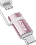 BOUTOP C33 [Apple MFi Certified] 60W Lightning to USB C Adapter for Fast Charging Compatible with iPhone 15 Pro/15 Pro Max/15/15 Plus, MacBook, iPad - [1 Pack, Pink]