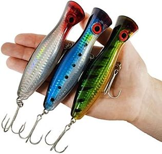 Esche da pesca per superficie – Popper – Confezione da pesca Catching/Spinning – Esche galleggianti artificiali – Esche Lucio/Black Bass/spigola – Pesca mare – 12 cm e 40 grammi