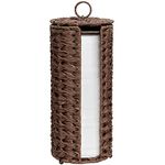 GRANNY SAYS Toilet Paper Holder Free Standing, Pack of 1 Wicker Toilet Paper Roll Holder for Bathroom, Support Papier Toilette, Waterproof Toilet Paper Stand Organizer for 3 Toilet Paper Rolls, Brown