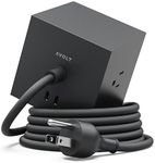 AVOLT Square 1 Power Strip with USB-C Fast Charging, Magnetic Cube Extension Cord for Desk (Stockholm Black, USB C - 5.9ft)