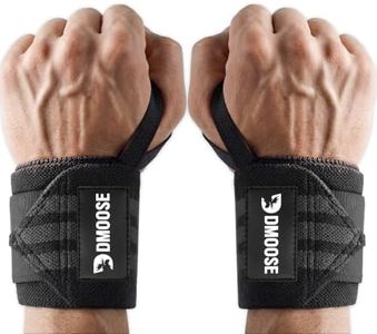 DMoose Fitness Wrist Wraps (IPL Approved) Avoid Injury & Maximize Grip with Thumb Loop, 18" or 12" Gym Wrist Wraps Pair, Wrist Wraps for Weightlifting Men, Wrist Brace for Working Out & Wrist Support