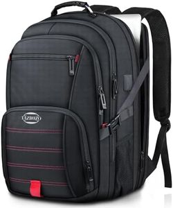 tazbuzo 50L Extra Large Travel Laptop Backpack for Men Women, Waterproof Flight Approved Heavy Duty Bag Bookbag, Black, 17.3 Inch, Travel Backpacks