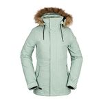 Volcom Women's Fawn Insulated Snowboard Ski Winter Hooded Jacket, Mint, Medium, Mint, Medium