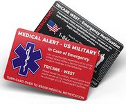 US Military Medical Alert Card - Military Dependents Only - Emergency Medical Contact Information for US Military Families - Western United States Locations Only