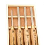 PSI Woodworking LCBEAD4 HSS Bead Cutting Lathe Chisel Set, 4 Piece