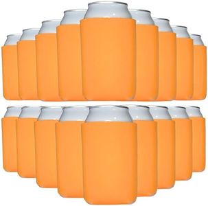 TahoeBay Blank Beer Can Cooler Sleeves (25-Pack) Bulk Sublimation Blanks for Vinyl Plain Soft Foam Can Sleeves Coolers for Soda Cans & Bottles Black, White, Assorted Solid Color (Orange)