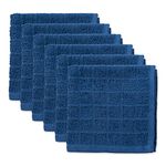 DII Cotton Terry Windowpane Dish Cloths, Machine Washable and Ultra Absorbent Kitchen Bar Towels