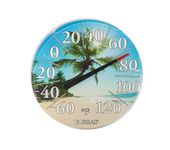 EZREAD Hanging Dial Thermometer 840-1214 Weather Thermometers for Indoor and Outdoor Use, Large 12.5 Inch Diameter, Easy to Read Numbers, Beach