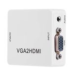 VGA to HDMI Converter, 1080P 60Hz Mini VGA Video/3.5mm Audio to HDMI Converter Adapter Box, Support HDTV, for PC, Laptop, Computer, DVD, Projector, etc