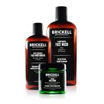 Brickell Men's Daily Advanced Face Care Routine I: Gel Facial Cleanser, Face Scrub, Moisturizer - Natural, Organic, Scented