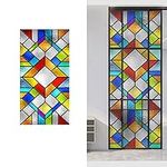 Privacy Window Film,Frosted Stained Glass Window Decals,Non-Adhesive UV Proof Static Clings,Removable Glass Sticker for Bathroom Bedroom Officeroom Window Décor