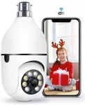 TP PLUS 3MP Full HD Smart Wi-Fi CCTV Home Security Camera 360° with Pan Tilt Bulb Camera View & Talk 128GB SD Card Support (Not Included) Perfect for Home Office Monitoring (Light Camera K-802)
