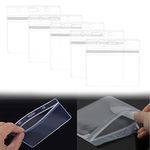 ID Card Holders, 5 PCS Plastic Card Holder Transparent Id Holder Clear Card Holder Waterproof Name Tag Badge ID Badge Card Wallets Pocket Holder Double Sided Lanyard Card Holder for Office School