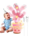 TWORIVER Rechargeable Dancing Cactus Baby Toddler Toys,Talking Cactus Toy for 18 Months+ Infant Boys Girls 1-3 Year Kids Brithdays Gifts with 120 English Songs,Adjustable Volume,Mimicking Repeating