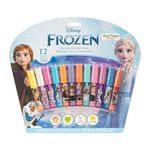 Disney Frozen 12 Piece Plant Based Lip Gloss, Girls Party Favors, First Makeup Set for Girl, Perfect for Parties, Sleepovers, and Birthday Gifts, Elsa and Anna, Ages 3+, by Townley Girl