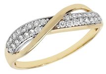 Old English Jewellers 9ct Gold 0.25ct Crossover Eternity Wedding Ring size J to T - Simulated Diamond (L)