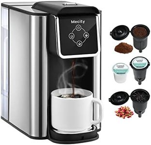 Mecity Coffee Maker 3 in 1 Single Serve Coffee Machine, Compatible with K cup Capsules, Instant Coffee Pot, Tea maker, 6,8,10 Oz Cup, Removable 50 Oz Water Reservoir, 120V 1150W