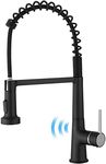 AIMADI Touchless Kitchen Faucet with Pull Down Sprayer, Sensor Smart Hands-Free Single Handle Spring Matte Black Kitchen Faucets, Motion Sensor Kitchen Sink Faucet with Pull Out Sprayer