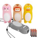 KunHe 4 Pack Toddlers Small Mini LED Flashlight Camping Flashlights for Kids 100 Lumen with Battery 2 in 1 Lantern Cute Animal Flashlight Girls Boys Stocking Stuffers for Kids