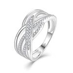 Veshon 925 Sterling Silver Infinity Celtic Knot Rings Cubic Zirconia Rings, Nice Cute BFF Friendship Rings, Dainty Eternity Promise Wedding Bands Statement Ring for Women Wife Girlfriend, Size 6