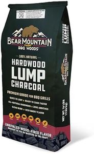 Bear Mountain BBQ Hardwood Lump Charcoal, Premium Grade for BBQ Grills, Quick to Light and Ready to Cook Faster, Rich Smoky Flavor, 16 Pounds