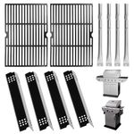 BBQ Grill Replacement Parts for Master Chef BBQ Parts G45308 G45322 G45323 G45325 G45311 G45306 BBQ Grill Grates, Heat Shield/Plates & Burner Tubes Kit for Charbroil Accessories 463241013 463241313