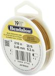 Beadalon 19-Strand Bead Stringing Wire, 0.018-Inch, Satin Gold, 30-Feet