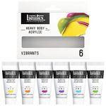Liquitex Professional Heavy Body Acrylic Paint, 6 x 22ml (0.74-oz), Vibrant Colors Set