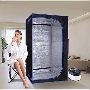 ZONEMEL Full Size Portable Steam Sauna Kit, Personal Full Body Sauna Spa for Home Relaxation, 4 Liters 1500 Watt Steamer, Remote Control, Timer, Foldable Chair