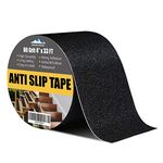 Amazing Works Anti Slip Tape - 10cm*10m Heavy Duty Grip Tape, Grip Tape Grit Non Slip for Stairs Outdoor/Indoor, Waterproof High Traction Stairs Non Skid Treads - Black