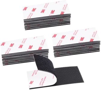 Hook and Loop Tape 2in x 4in 30 Pairs, Mounting Tape Heavy Duty Adhesion, Slef Adhesive Interlocking Strip, Back Adhesive Mounting Strips, Reclosable Sticky Back, Double Sided Carpet & Rug Fixation